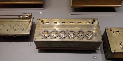 photo of Pascal's mechanical calculator from 1642