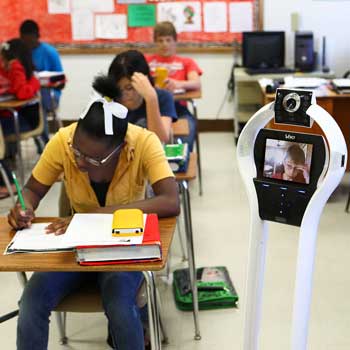 robot in classroom