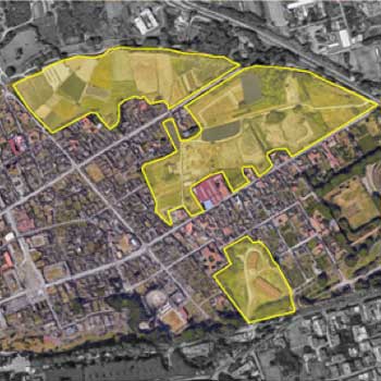 aerial map of Pompeii